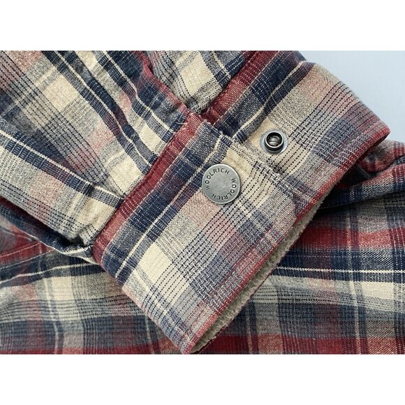Woolrich Fleece Lined Full Snap Shirt Jacket Men’s XL Plaid Merlot Ombre Jac - Picture 11 of 16